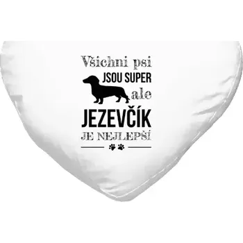 Polštář Polštář srdce 40x35 cm Jezevčík je nejlepší