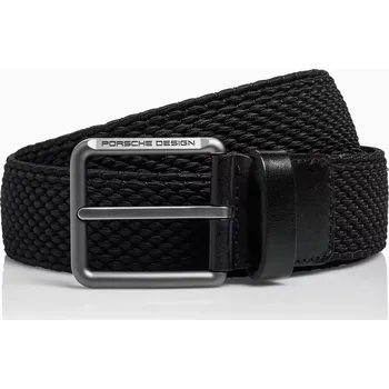 Opasek PORSCHE DESIGN Casual Pin Buckle Chino Belt Módní ležérní pásek se sponou černý šířka 4 cm (Tkaný chino pásek Porsche Design s exkluzivní sponou v matném titanovém vzhledu)