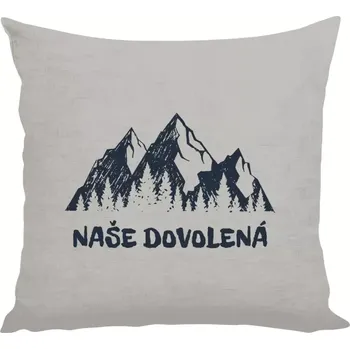 Polštář Polštář lněný 40x40 cm Naše dovolená