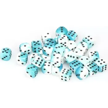 Hrací kostka Kostka D6 12mm - modrozelená/bílá (Chessex)