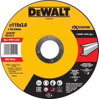 Řezný kotouč Řezný kotouč na kov vypouklý125x3,0x22,2 DeWALT DX7927