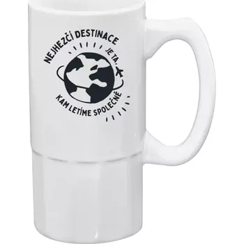 Sklenice Půllitr bílý vysoký Nejhezčí destinace