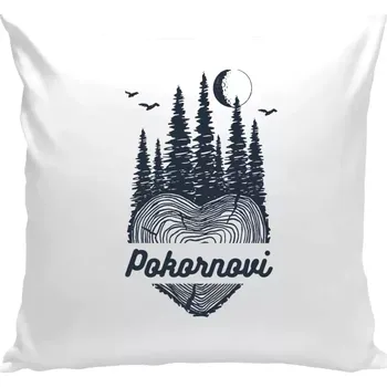 Polštář Polštář bílý 40x40 cm Srdce pařez