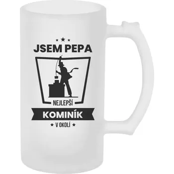 Sklenice Půllitr skleněný matný Nejlepší v okolí - kominík