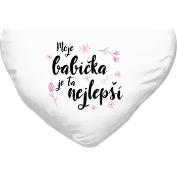 Polštář Polštář srdce 40x35 cm Moje babička je ta nejlepší