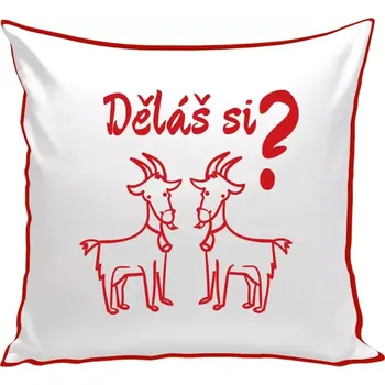 Polštář Polštář barevný 32x32 cm Děláš si kozy?
