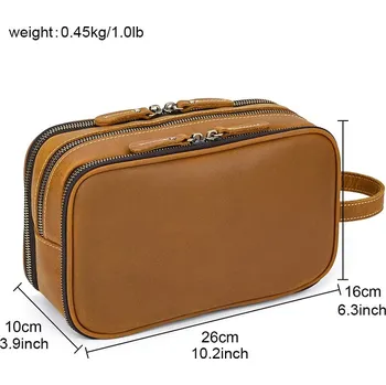 Pánská brašna do ruky na zip Barva (Varianta): světle hnědá(Small)