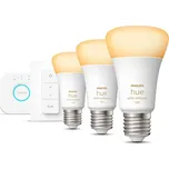 Philips HUE Sada LED žárovek, 11 W, 1055 lm, teplá–studená bílá, RGB, E27, 3 ks PHLEDH8719514291232