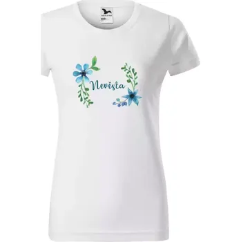 Dámské tričko Dámské tričko Malfini Basic Nevěsta - modré květiny