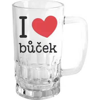 Sklenice Půllitr z kategorie ostatní - I love bůček - čirý