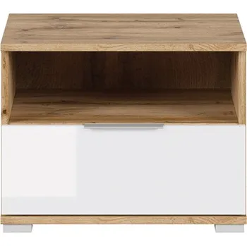 Noční stolek BRW ZELE noční stolek KOM1S dub wotan/bílý lesk