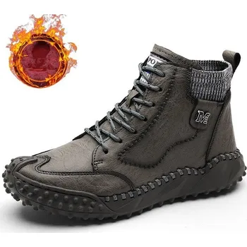 Pánská zimní obuv Outdrooové pánské boty zimní s kožíškem uvnitř Barva: Šedá, Velikost: 43