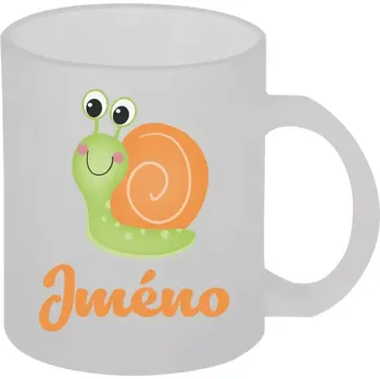 Hrnek 330 ml - skleněný matný Šnek se jménem