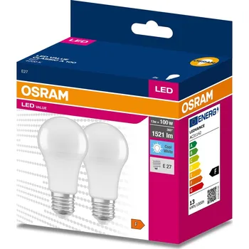 Osram Sada LED žárovek klasik, 13 W, 1521 lm, neutrální bílá, E27, 2 ks