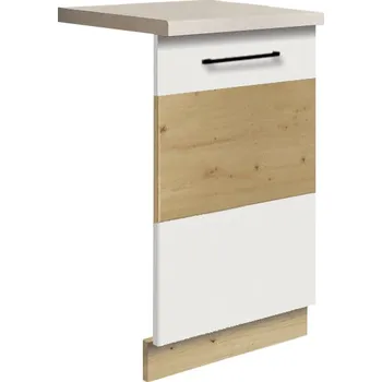 Kuchyňská skříňka Fadome Dvířka na vestavnou myčku 45 cm, kuchyň Infinity Barevné provedení: Infinity - latte lesk, wood, Zvolte korpus: Borovice andersen