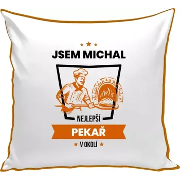 Polštář Polštář barevný 32x32 cm Nejlepší v okolí - pekař