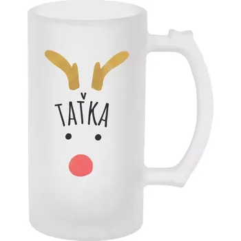 Sklenice Půllitr pro tatínka - Vánoční sob - taťka - matný