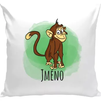 Polštář Polštář bílý 40x40 cm Opička