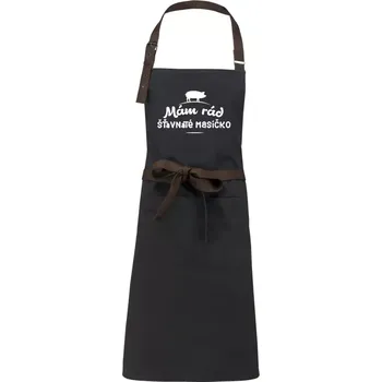 Kuchyňská zástěra Zástěra Kariban Vintage Mám rád šťavnaté masíčko