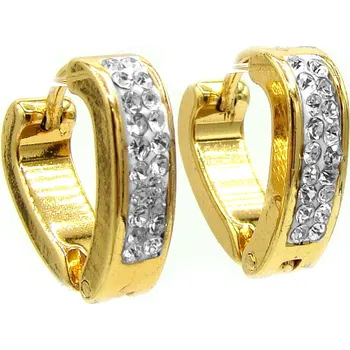 Náušnice Steel Jewelry Náušnice SRDCE GOLD Chirurgická ocel NS231192 dárkové balení zdarma