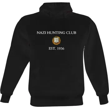 Pánská mikina Pánská mikina s kapucí s potiskem Hunting Club SOS - Tmavá mikina pánské