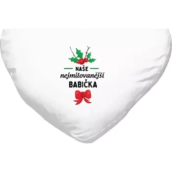 Polštář Polštář pro babičku - Nejmilovanější babička - bílý 40 x 35 cm