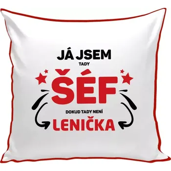 Polštář Polštář barevný 32x32 cm Já jsem tady šéf, dokud tady není jméno.