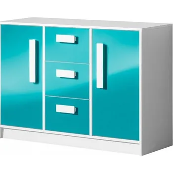 Komoda Domel Dětská komoda Guliver NR06 Barva úchytů: Červená, Barva dvířka: Bílá