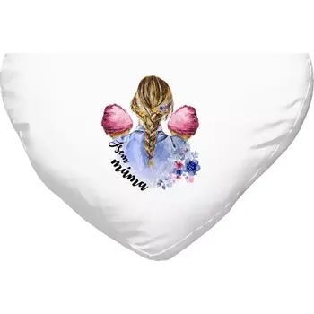 Polštář Polštář srdce 40x35 cm Jsem máma - dvě holčičky