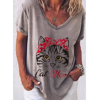 Dámské tričko Dámské tričko s potiskem kočky 3D obrázek Velikost: M, Barva (Varianta): K01-HH02305