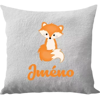 Polštář Polštář bílý 40x40 cm - dlouhý chlup Lištička se jménem