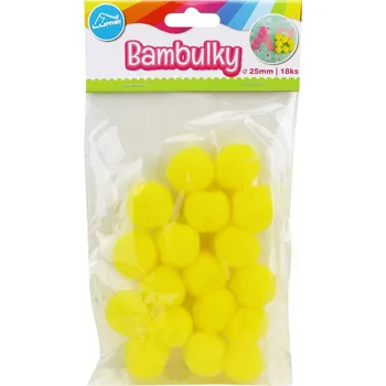 Bambulky Luma žluté, 18ks, 25mm