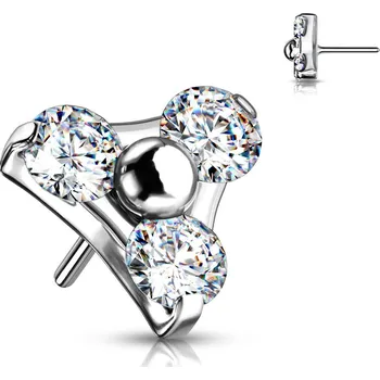 Piercing Atreya Titanová bezzávitová koncovka zirkon trinity Lumia Barva: Čirá