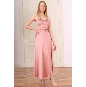 Dámské šaty Glara Šněrovací dlouhé šaty s odhalenými zády 951756