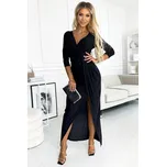 Lesklé černé šaty se třpytkami MILENA 404-6 black Velikost: L