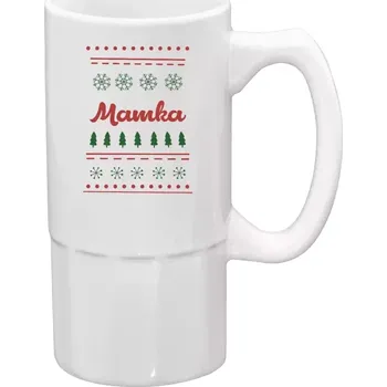Sklenice Půllitr bílý vysoký Stromečky a vločky - mamka