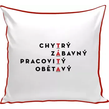 Polštář Polštář barevný 32x32 cm Táta - křížovka