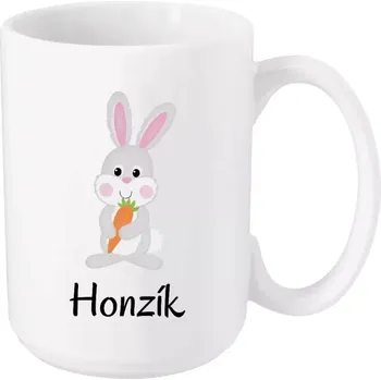 Hrnek 450 ml - bílý Králíček, vlastní jméno