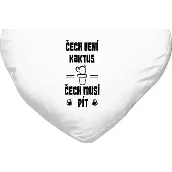 Polštář Polštář srdce 40x35 cm Čech není kaktus, Čech musí pít