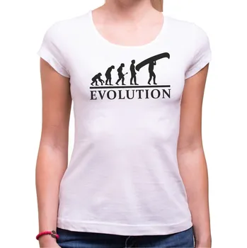 Tričko Evoluce vodáka, Barva látky bílá, Střih Dámsky, Velikost L