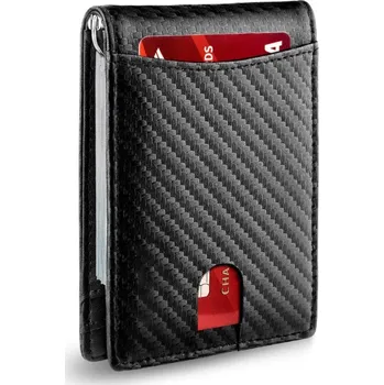 Obal na doklad Amparo Miranda® Pouzdro na karty a bankovky Carbon W2108, Barva černá