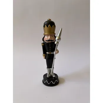 VÁNOČNÍ LOUSKÁČEK ČERNO ZLATÝ 17 cm - FIGURA