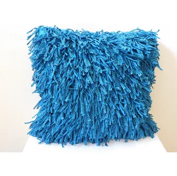 Polštář LUXUSNÍ MODRÝ STŘAPATÝ POLŠTÁŘ 45x45