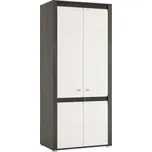 SICERAR skříň 2D, norská borovice černá/bílý lesk + vyzvednutí ZDARMA