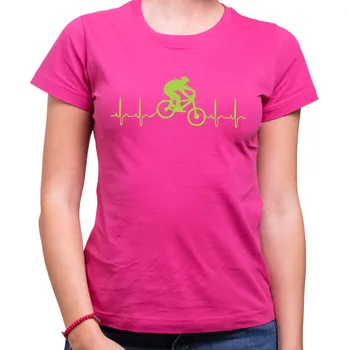 Pánské tričko Tričko - EKG bike, Barva látky růžová , Střih Dámsky, Velikost S