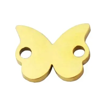 Materiál na výrobu šperku Šperky4U Zlacená ocelová komponenta - motýlek - OK1236-GD
