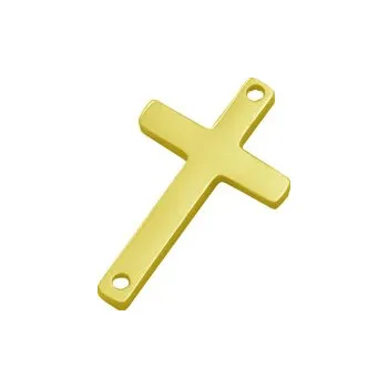 Materiál na výrobu šperku Šperky4U Zacená ocelová komponenta - křížek - OK1432-GD