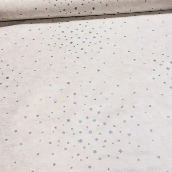 ubrus Ubrus 25V/02 98091 modré kytičky na béžovém žíhání 140 cm metráž