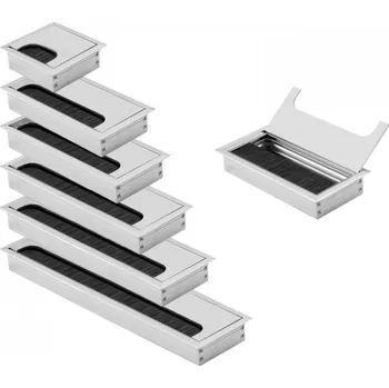 Stolová deska kabelová průchodka obdélníková Materiál konstrukce: hliník, Rozměr: 80 × 80 mm