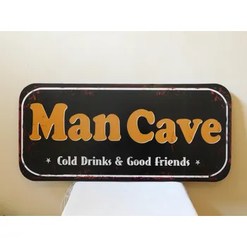 Plechová cedule VELKÁ 101x47 cm PLECHOVÁ CEDULE - MAN CAVE